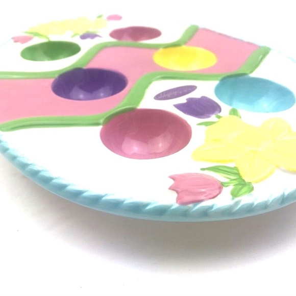 Easter Egg Holder plate tray dish holiday handcrafted decor centerpiece 6 holder - Picture 6 of 6